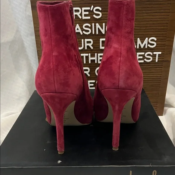 Charles by Charles Davis Scarlet Suede Heeled Boots - Picture 6 of 8